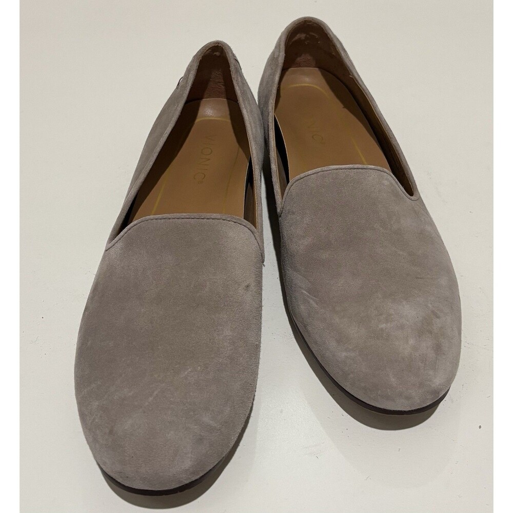 Vionic Willa Comfort Loafer Flats In Dark Taupe Suede Women’s Sz 9